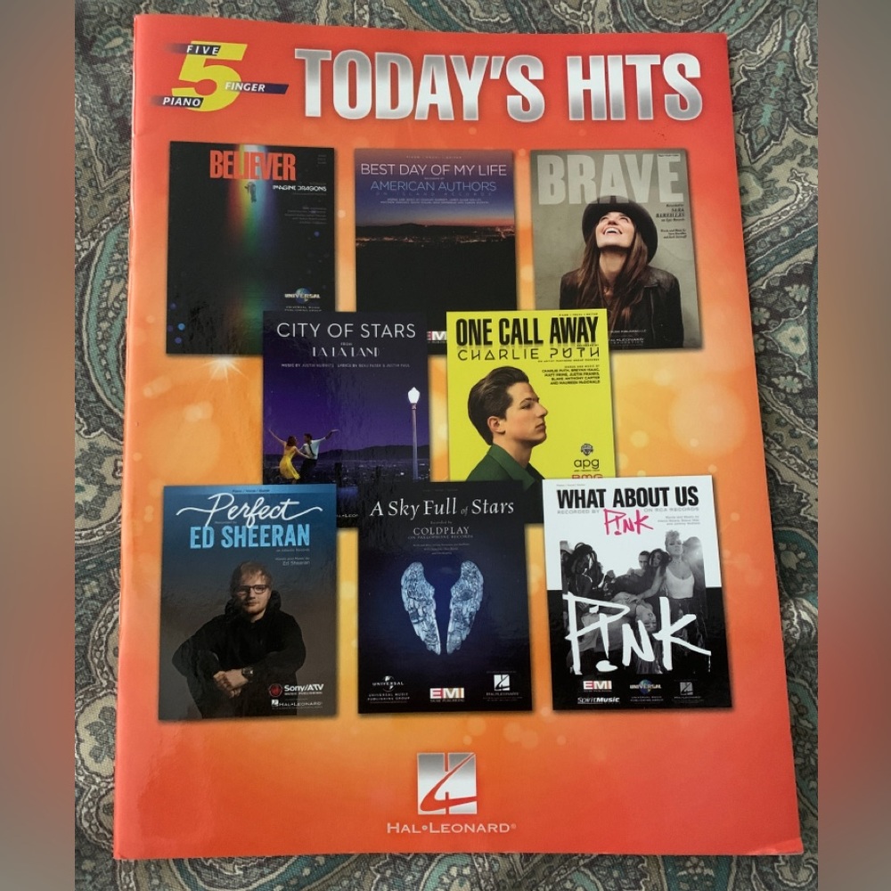 NEW Five Finger Piano Songbook Sheet Music Today's Hits